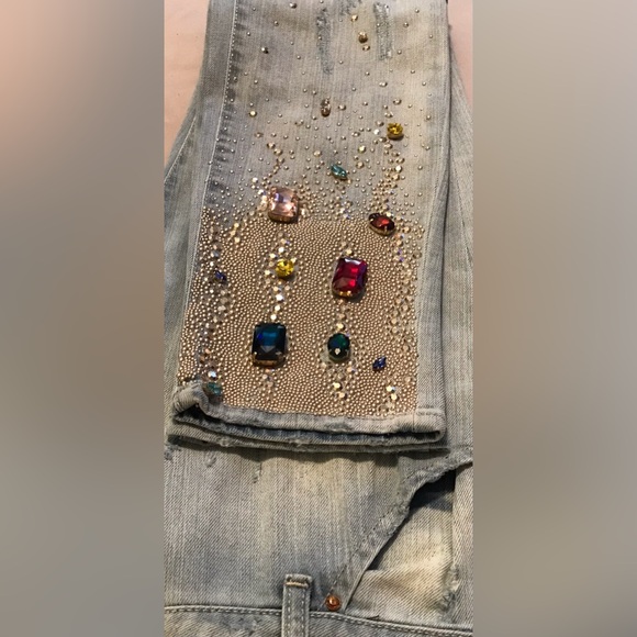Met Jeans Made in Italy size 31 Rhinestones New - Picture 2 of 10